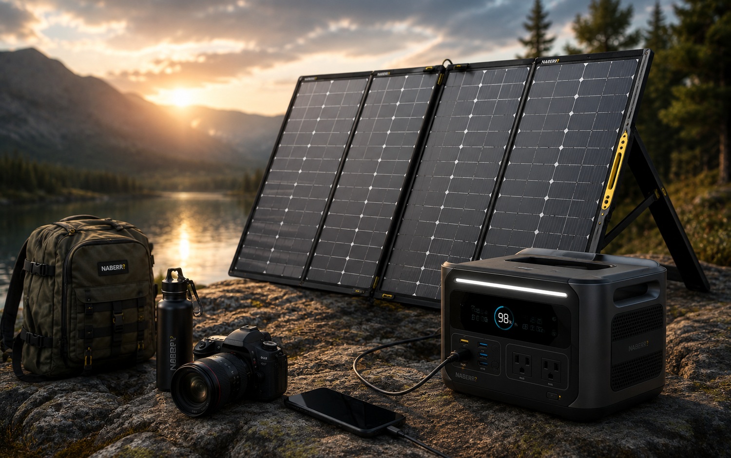 Taşınabilir solar panel ve enerji istasyonu